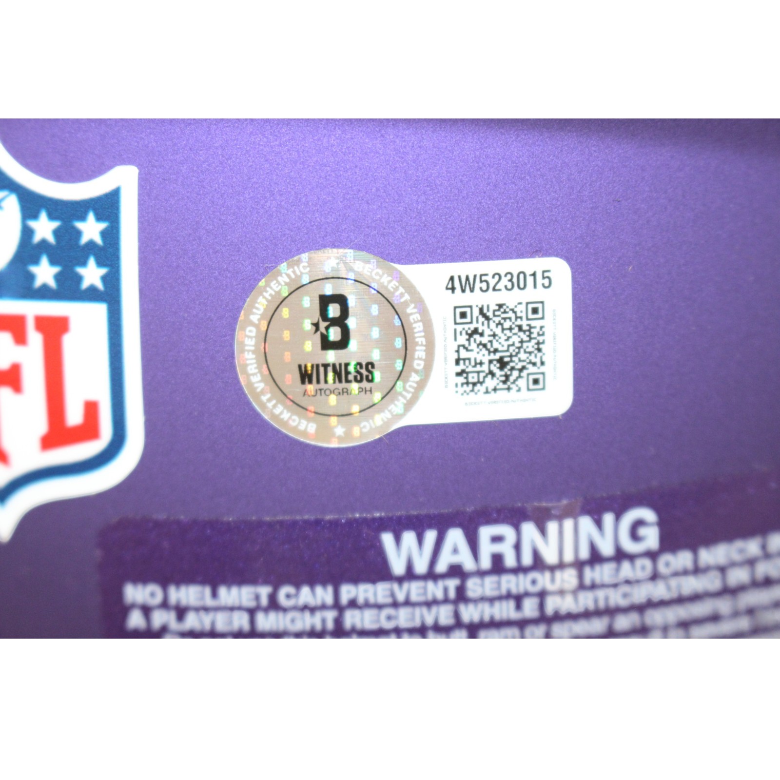 Randy Moss Autographed/Signed Minnesota Vikings Authentic Helmet Beckett 56317 5 Randy Moss Autographed/Signed Minnesota Vikings Authentic Helmet Beckett 56317