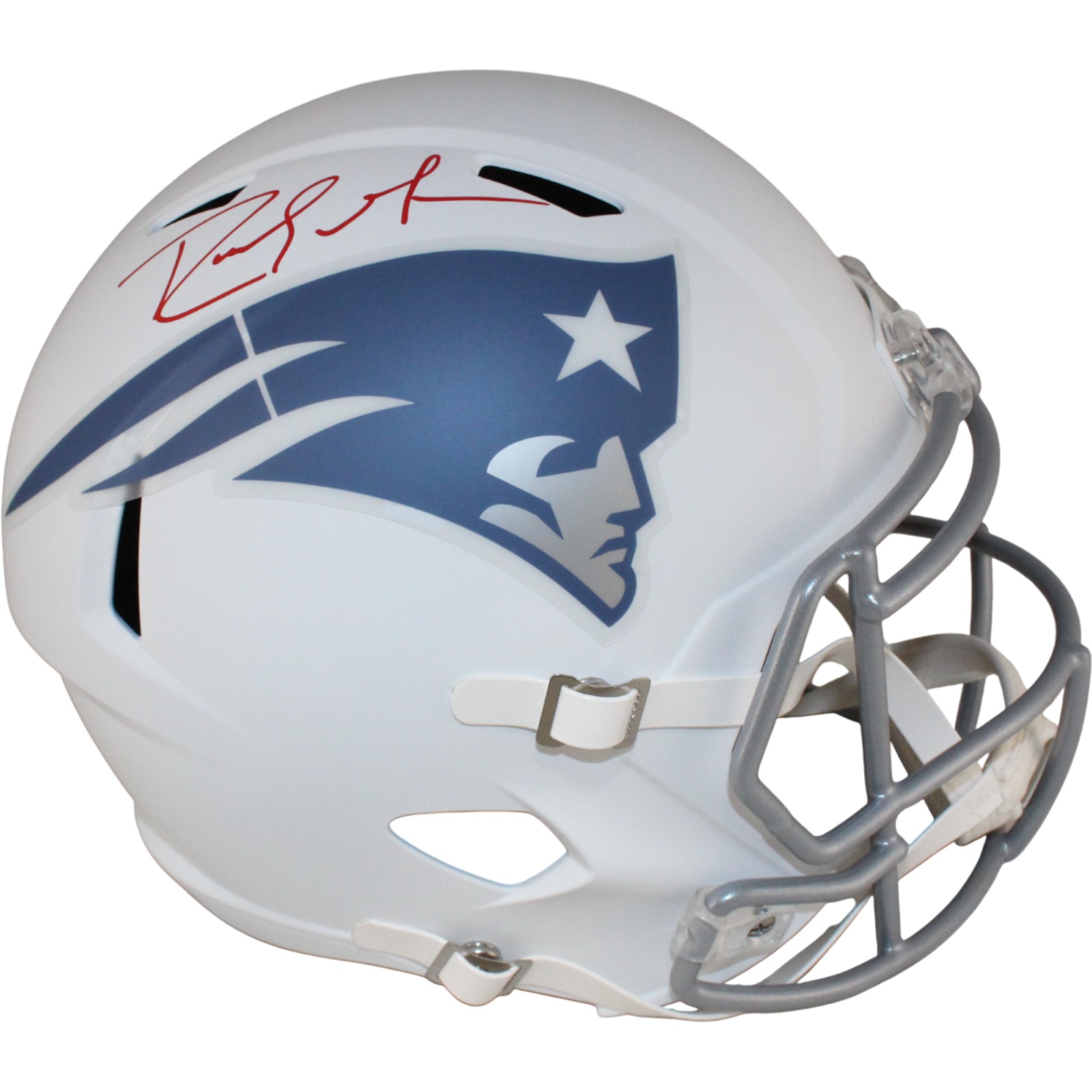 Randy Moss Autographed New England Patriots F/S Rivalries Helmet Beckett W 53713