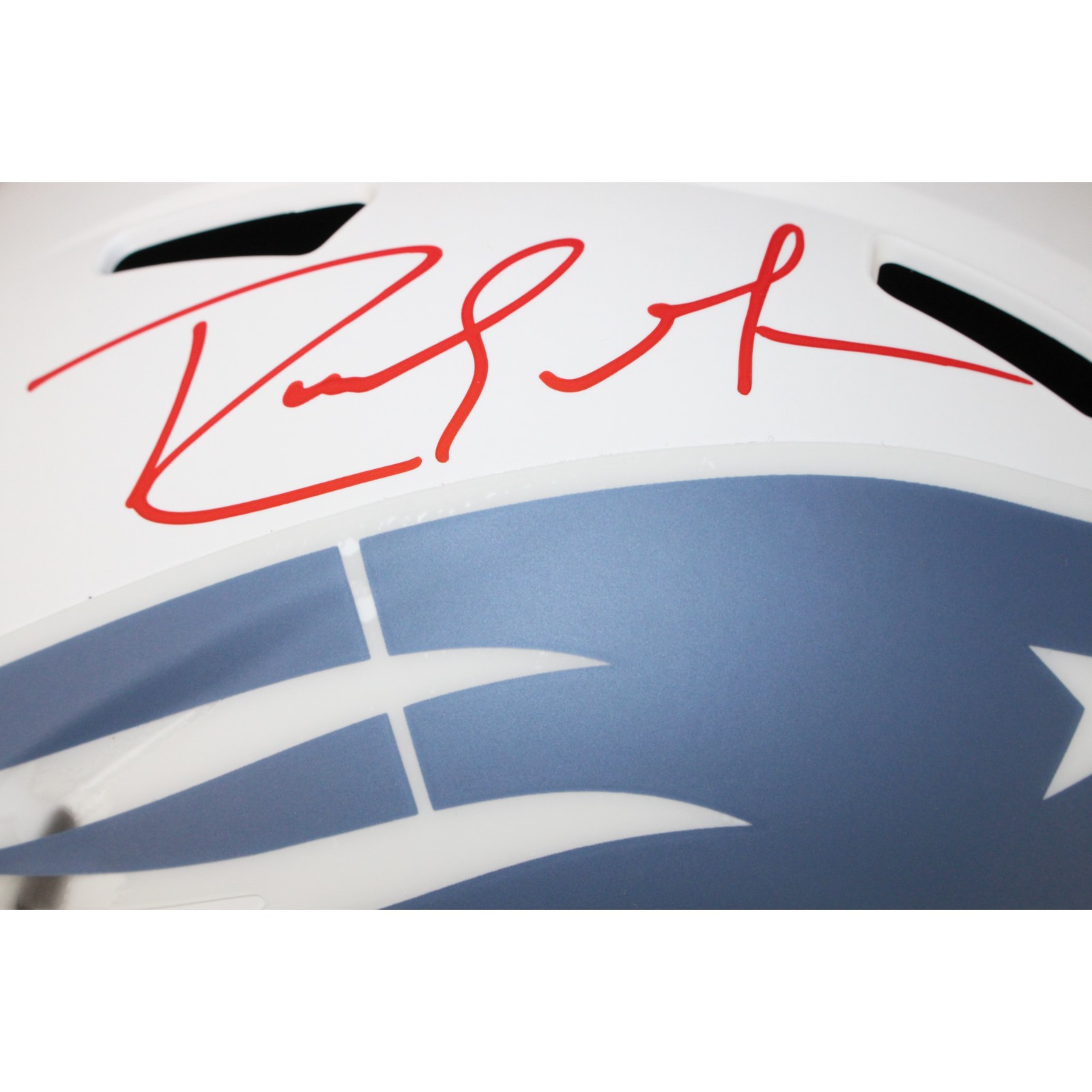 Randy Moss Autographed New England Patriots F/S Rivalries Helmet Beckett W 53713