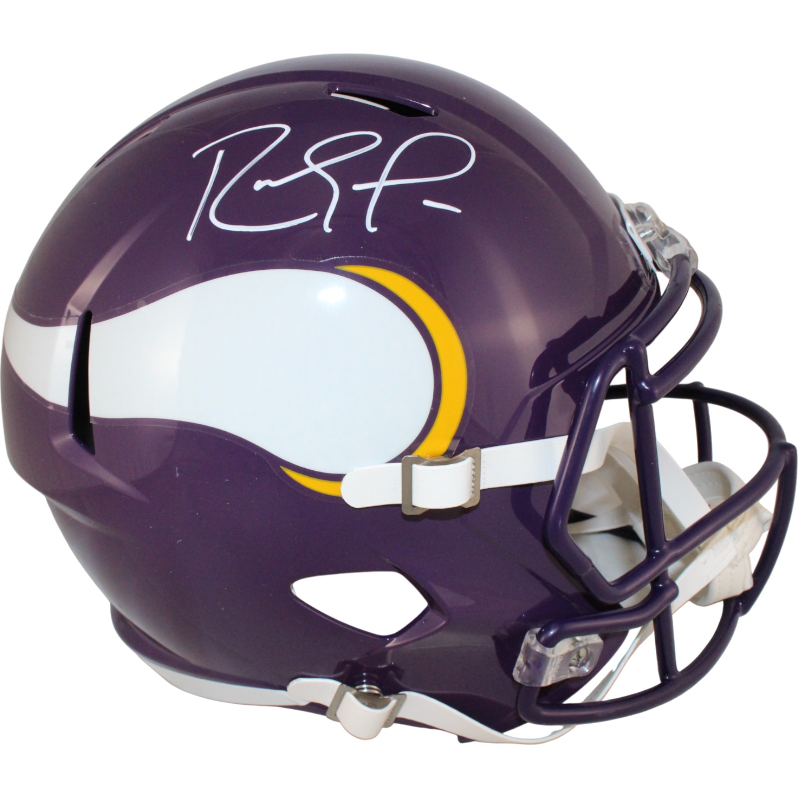 Randy Moss Autographed Minnesota Vikings F/S TB Helmet Beckett Witness 53708