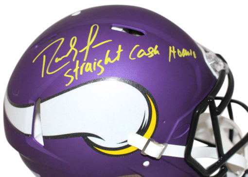 Randy Moss Signed Minnesota Vikings Authentic Speed Helmet Cash Homie BAS 24072