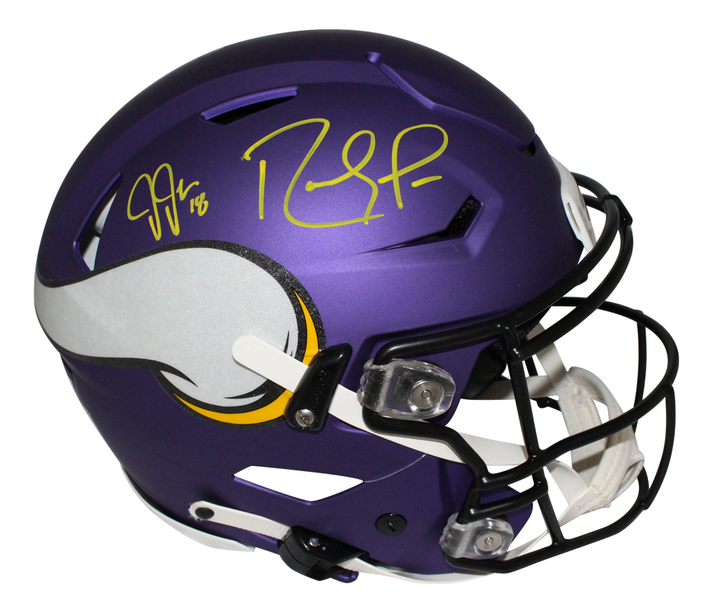 Moss and Jefferson Signed Minnesota Vikings Authentic SpeedFlex BAS