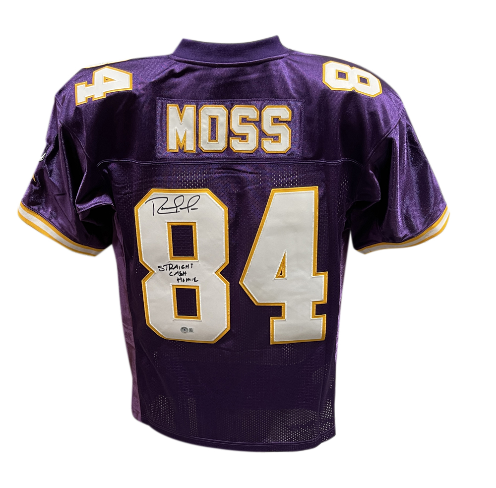 Randy Moss Signed Minnesota Vikings M&N sz 44 Jersey w/Insc. Beckett 