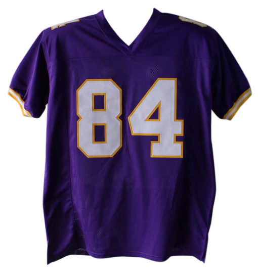 Randy Moss Autographed Minnesota Vikings Purple XL Jersey Cash Homie BAS 24070