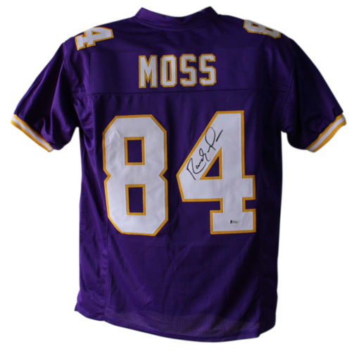 Randy Moss Autographed/Signed Minnesota Vikings Purple XL Jersey BAS 24068