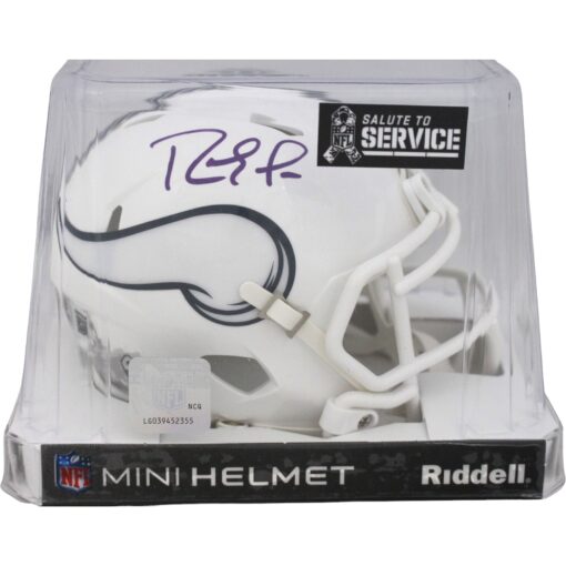 Randy Moss Autographed Minnesota Vikings 24 STS Mini Helmet Beckett 48892