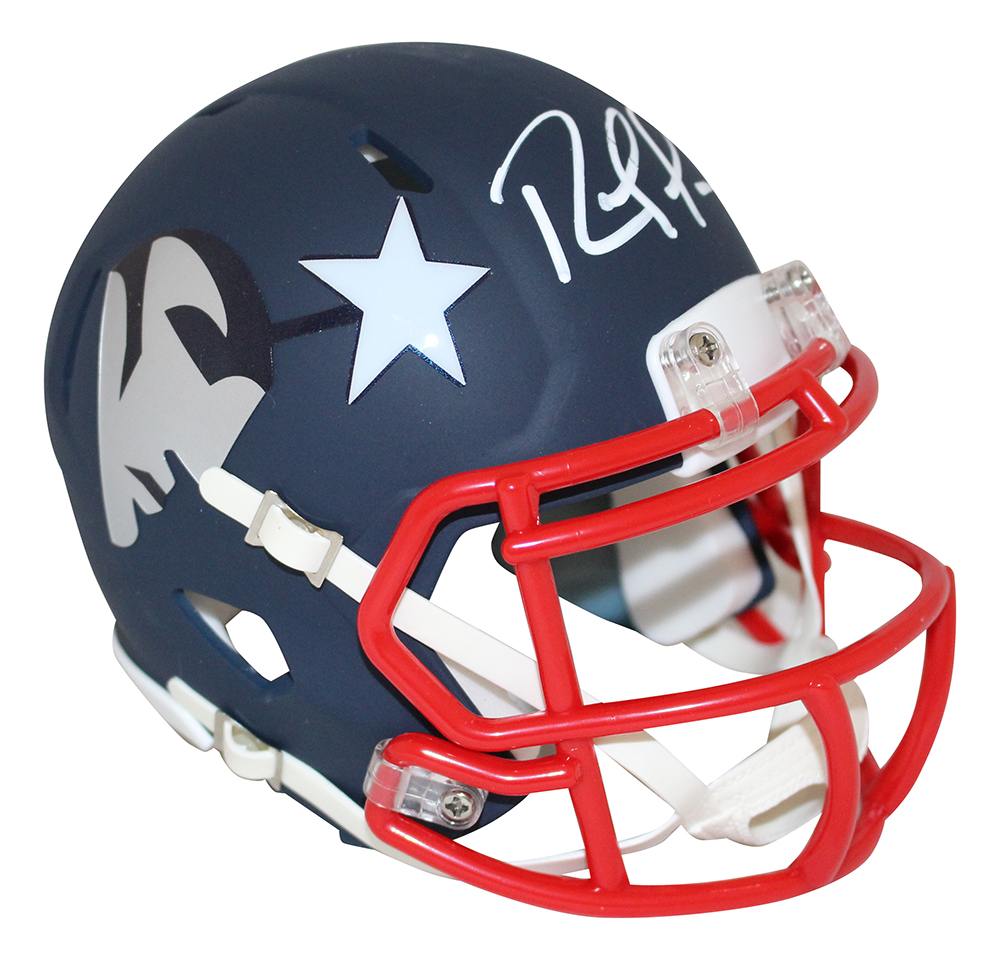 Randy Moss Autographed New England Patriots AMP Mini Helmet BAS 28972