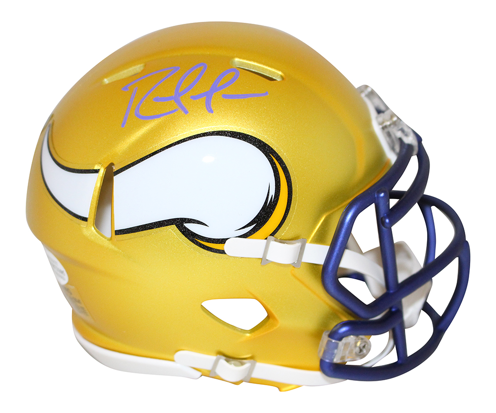 Randy Moss Autographed/Signed Minnesota Vikings Blaze Mini Helmet BAS 28969