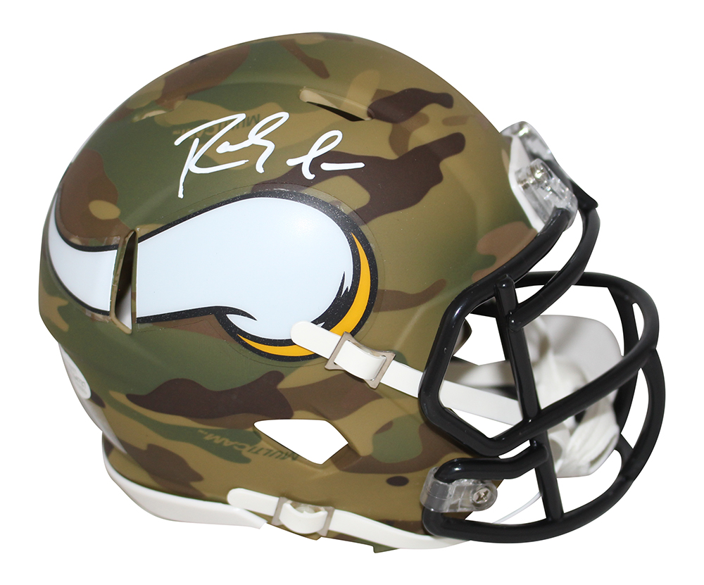 Randy Moss Autographed/Signed Minnesota Vikings Camo Mini Helmet BAS 29997