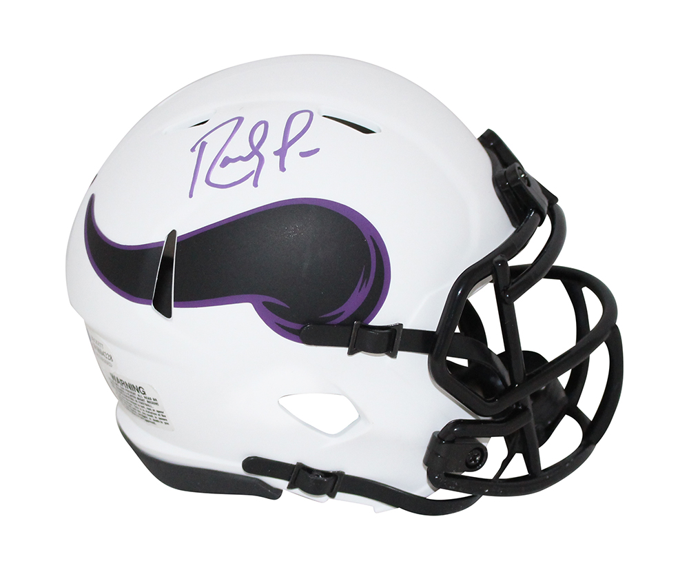 Randy Moss Autographed/Signed Minnesota Vikings Lunar Mini Helmet BAS 31595