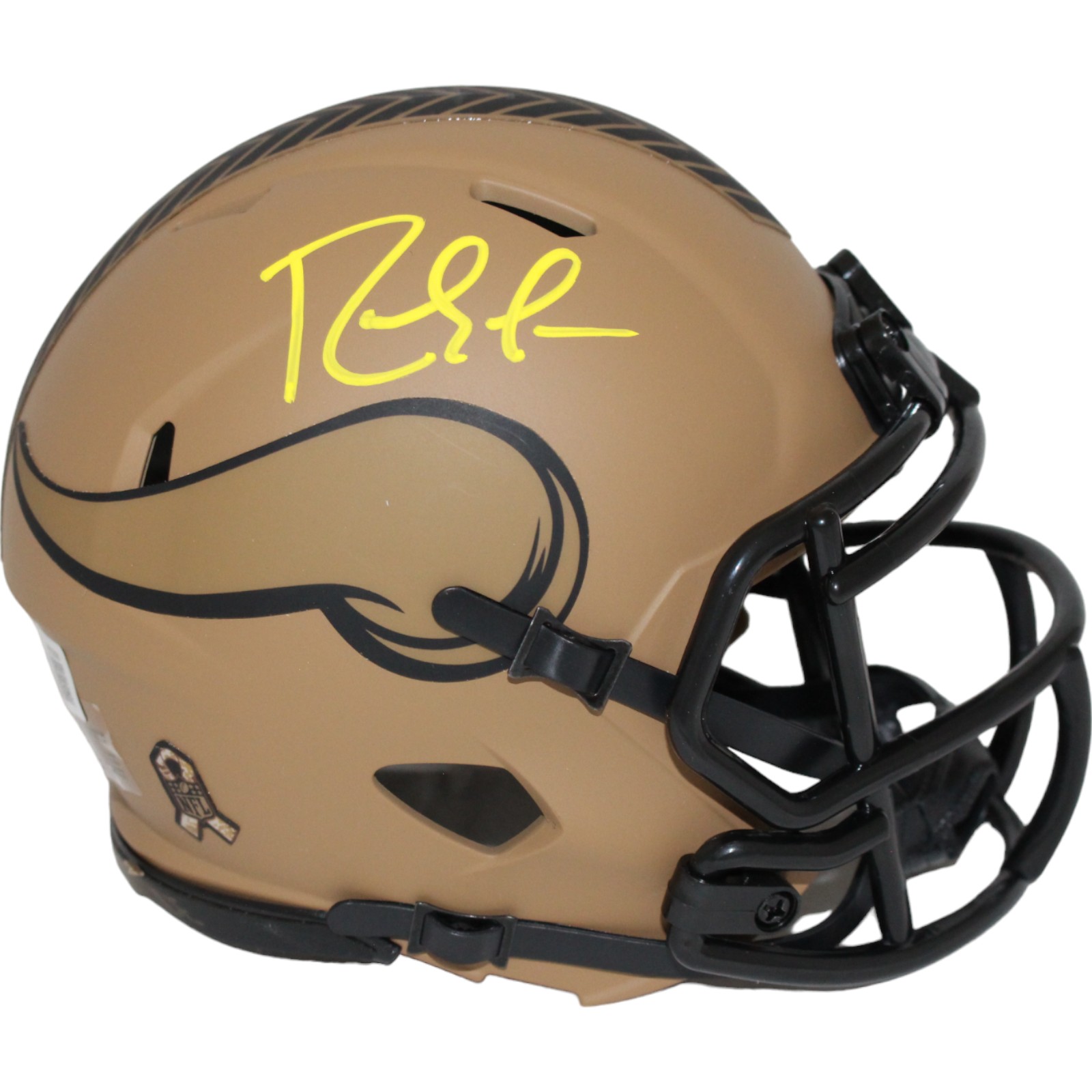 Randy Moss Signed Minnesota Vikings Mini Helmet 23 Salute Beckett