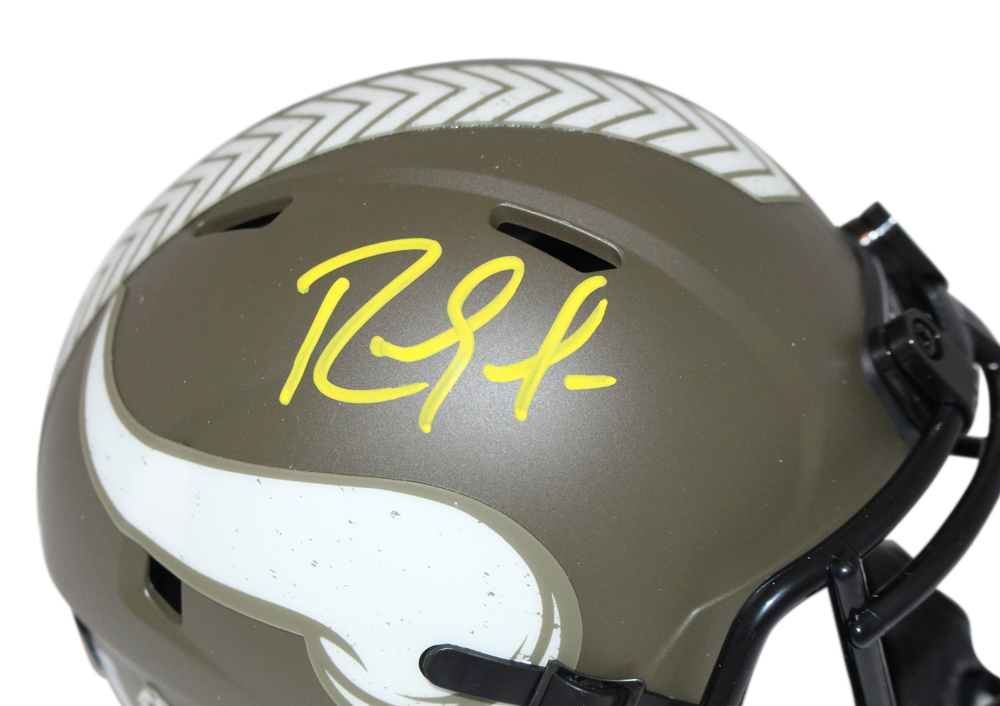 Randy Moss Autographed Minnesota Vikings Salute Mini Helmet BAS