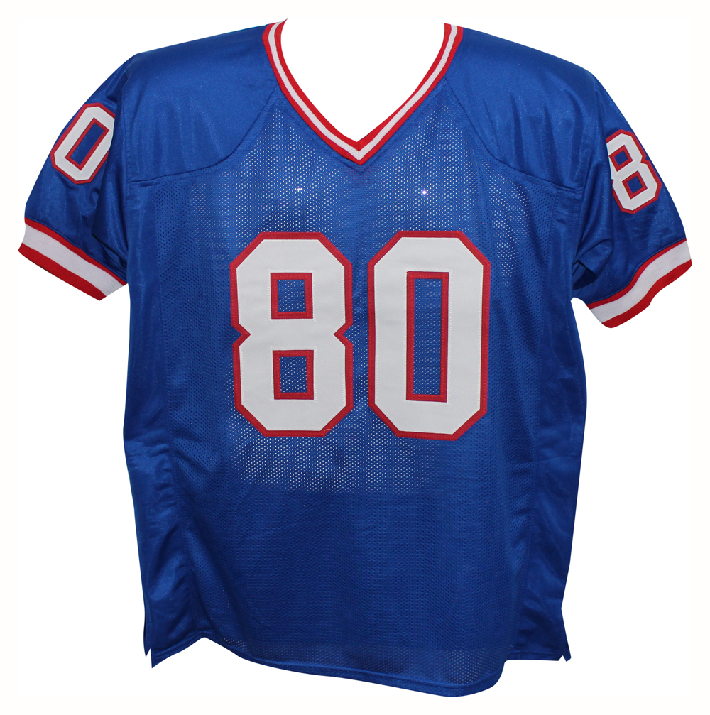 Eric Moulds Autographed Signed Pro Style Blue XL Jersey Bills Mafia JSA Denver Autographs
