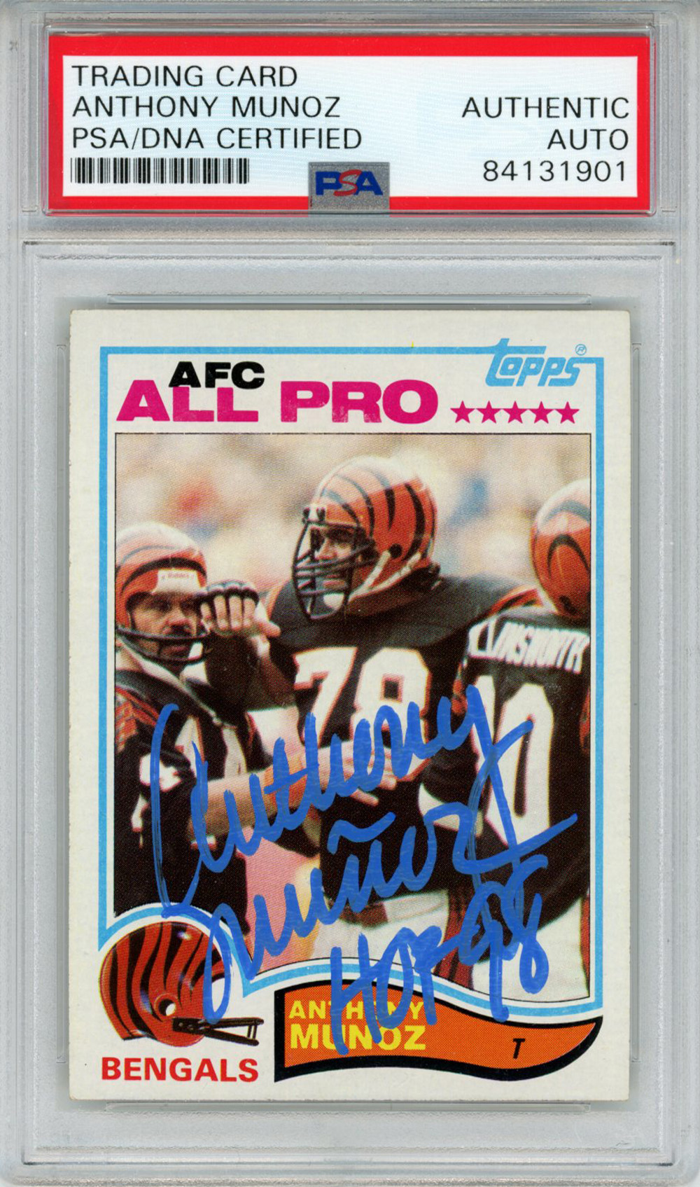 Anthony Munoz Autographed 1982 Topps #51 Trading Card PSA Slab