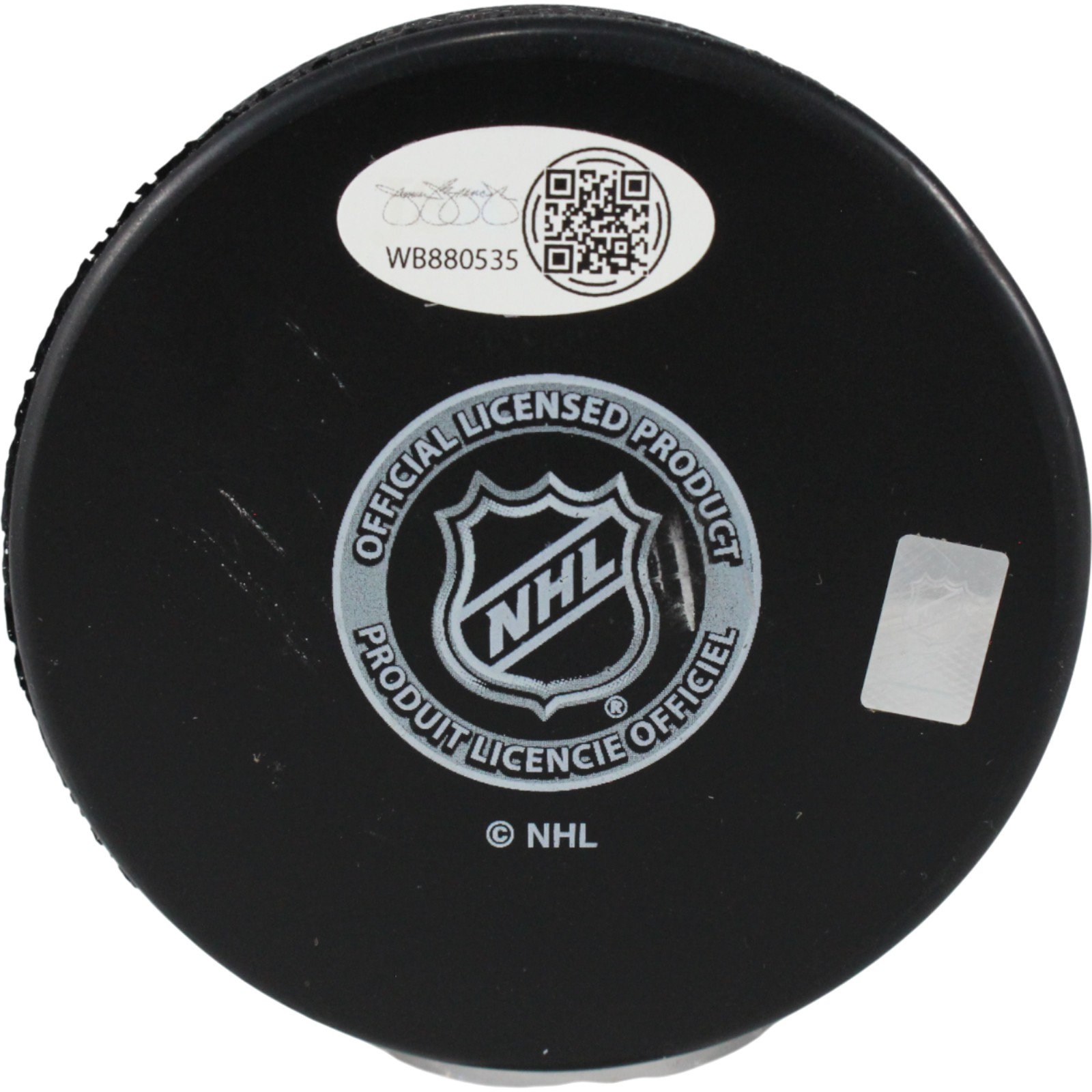 Larry Murphy Autographed/Signed Detroit Red Wings Logo Puck HOF JSA 53967