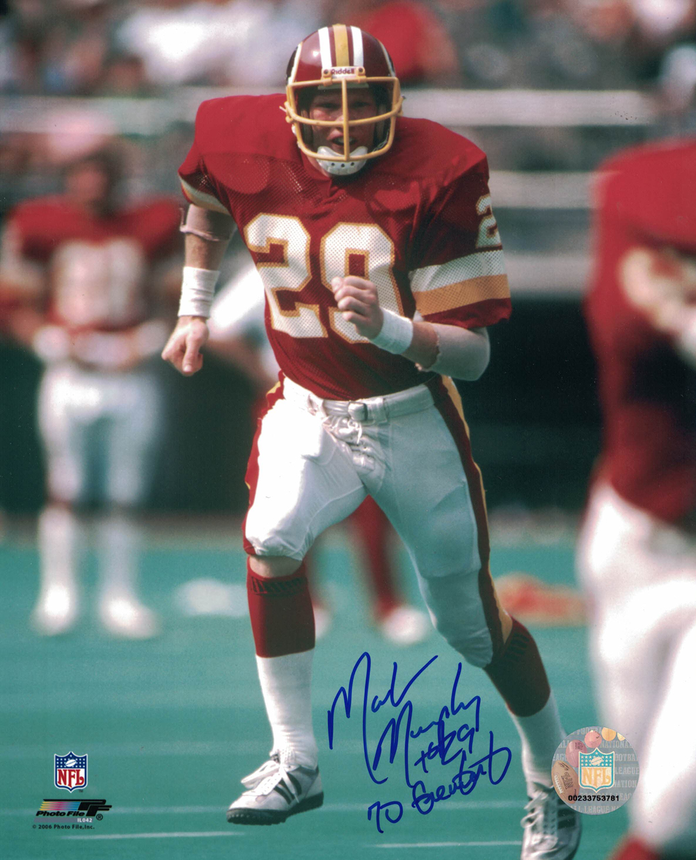Mark Murphy Autographed Washington Redskins 8x10 Photo 70 Greatest 27889