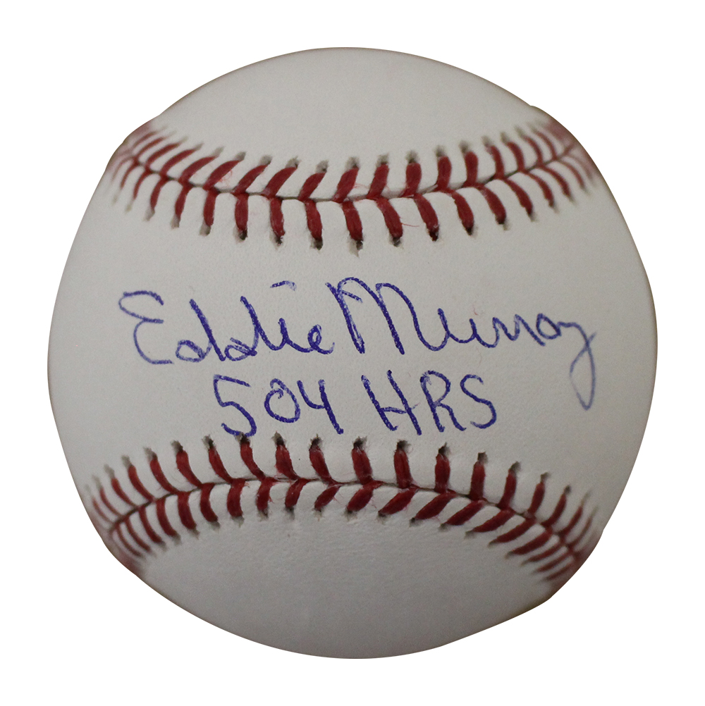 Eddie Murray Autographed/Signed Baltimore Orioles OML Baseball 504 HRs JSA 15163