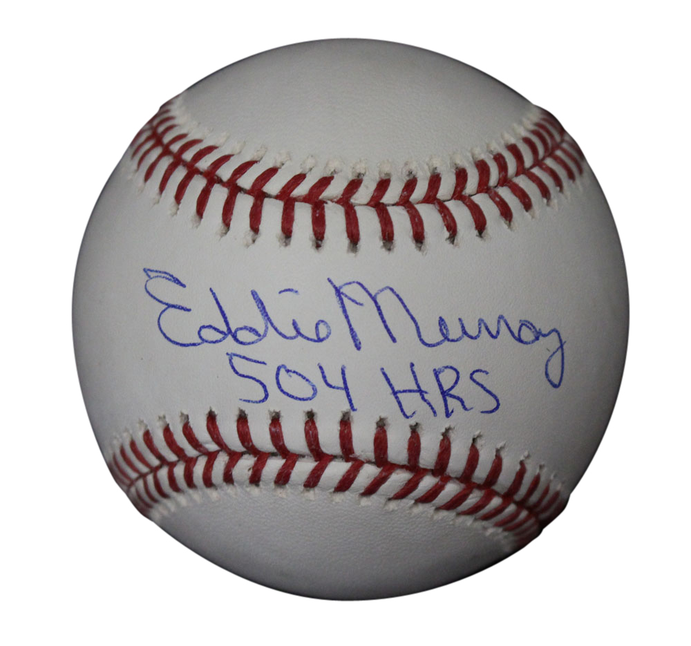 Eddie Murray Autographed Baltimore Orioles OML Baseball 504 HR BAS