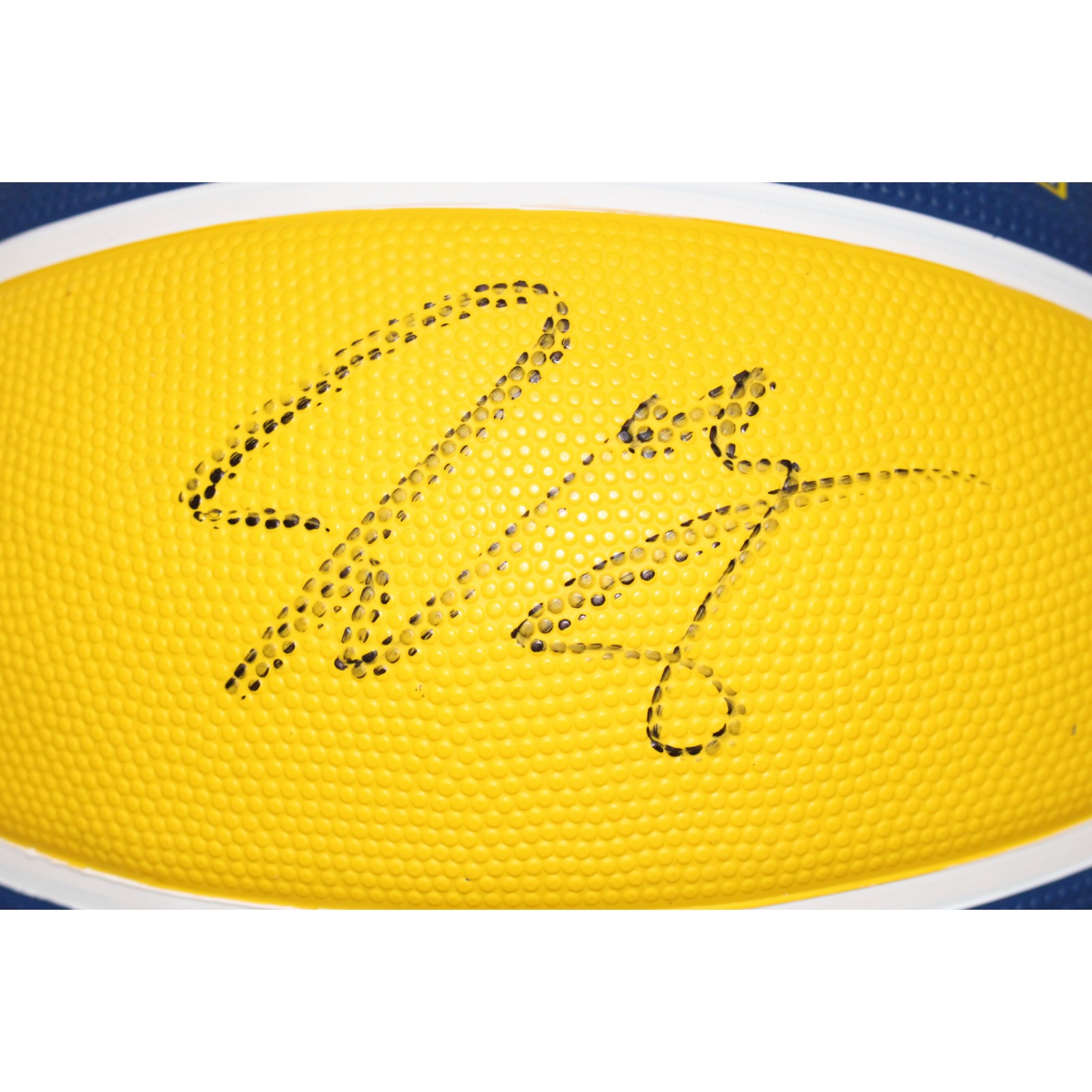 Jamal Murray Autographed/Signed Denver Blue Yellow Basketball FAN