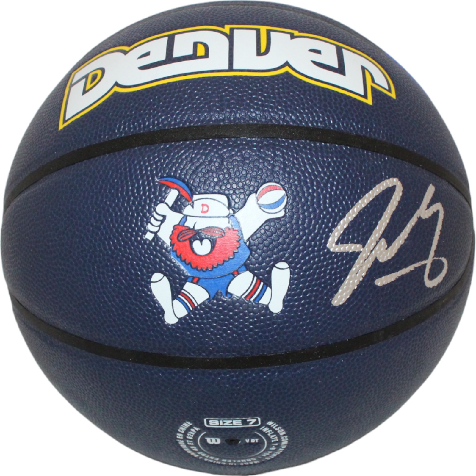 Jamal Murray Autographed/Signed Denver Blue Basketball FAN