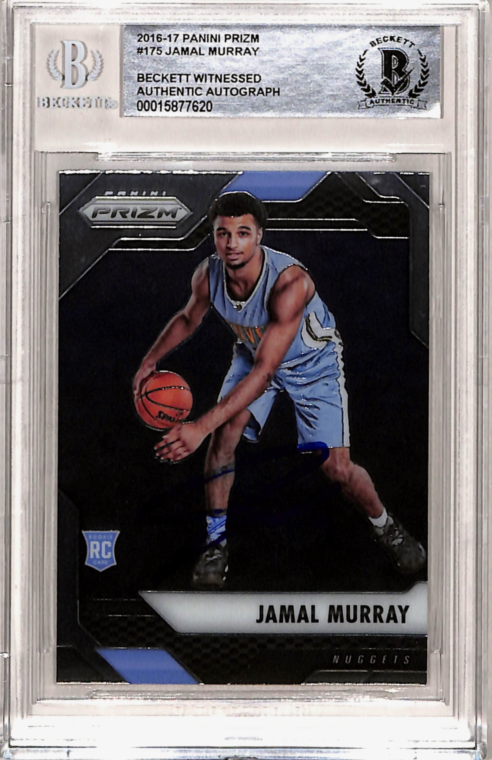 Jamal Murray Signed 2016 Prizm #175 Trading Card Slab AS IS Beckett 39640