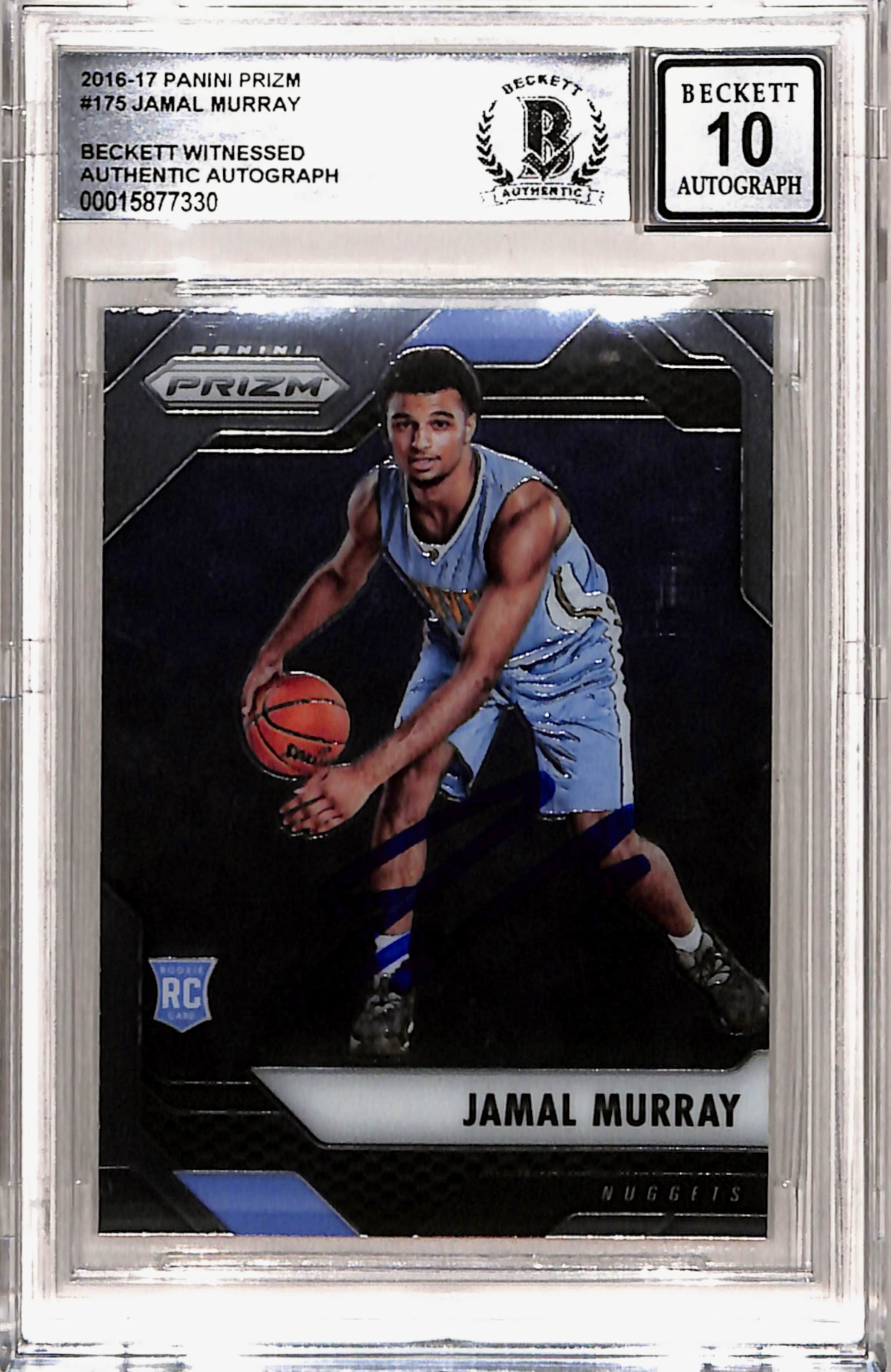 Jamal Murray Signed 2016 Prizm #175 Card Grade 10 Auto Slab Beckett 43291