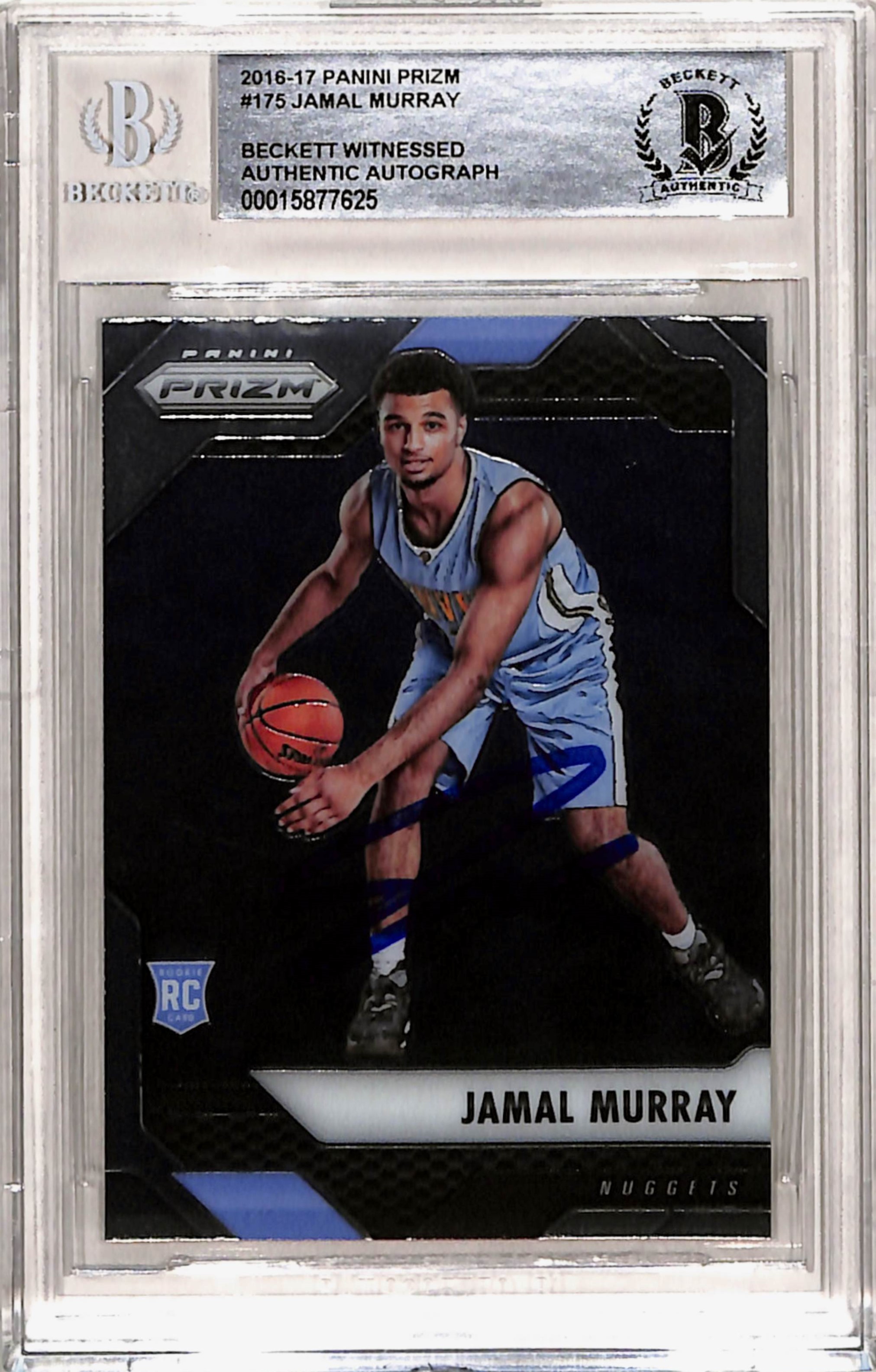 Jamal Murray Signed 2016 Prizm #175 Trading Card Slab Beckett 39638