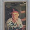 Stan Musial Signed St Louis Cardinals 1953 Bowman Color Reprint Card BAS 27048