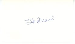 Stan Musial Autographed/Signed St Louis Cardinals Index Card Beckett 56535