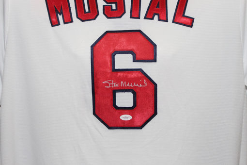 Stan Musial Autographed St Louis Cardinals Majestic White XL Jersey JSA 25806