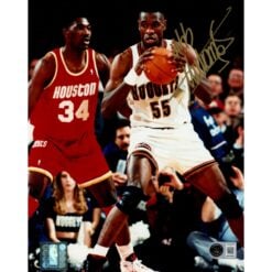 Dikembe Mutombo Autographed/Signed Denver Nuggets 8x10 Photo Beckett 57801