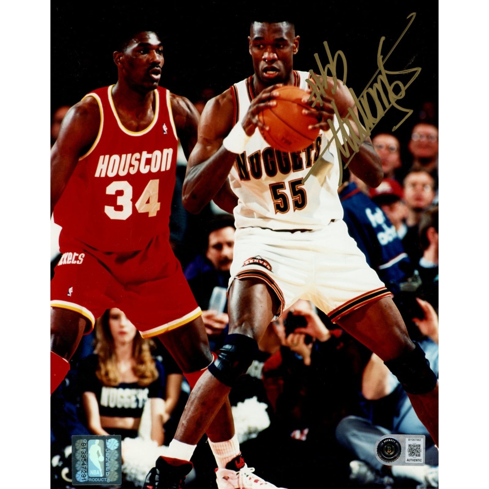 Dikembe Mutombo Autographed/Signed Denver Nuggets 8x10 Photo Beckett 57801 1 Dikembe Mutombo Autographed/Signed Denver Nuggets 8x10 Photo Beckett 57801