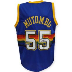 Dikembe Mutombo Autographed Pro Style Size XL Blue Jersey Beckett 50297
