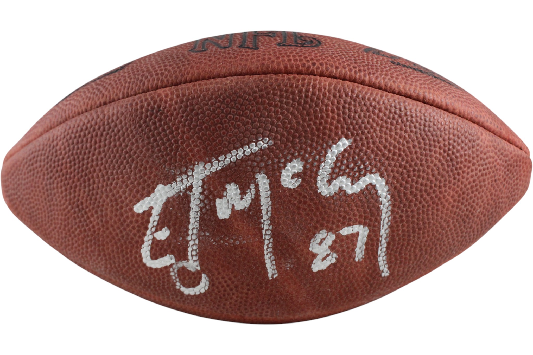 Ed McCaffrey Autographed Denver Broncos Mini PeeWee Football As Is Beckett 52868