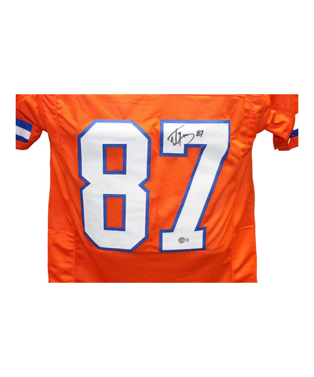 Ed McCaffrey Autographed/Signed Pro Style Jersey TB Orange Beckett