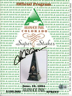 Chris McCarron Signed Arapahoe Park Magazine Horse Racing Program Beckett 55769