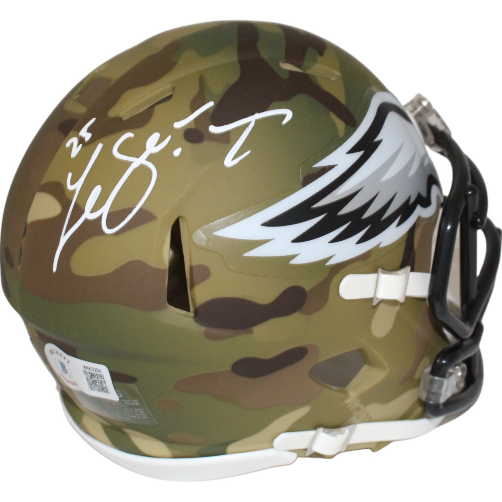 Lesean McCoy Signed Philadelphia Eagles Camo Mini Helmet Beckett