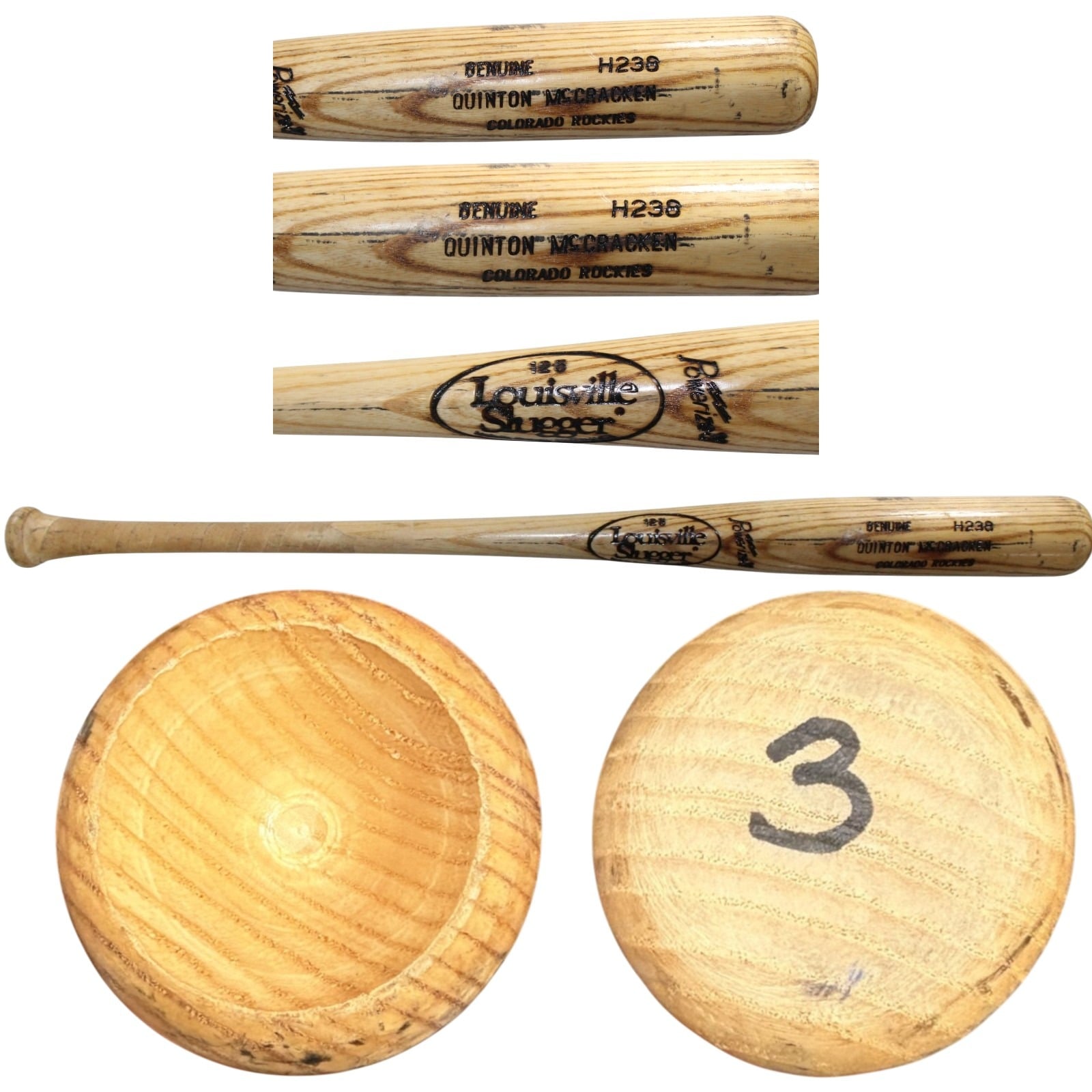 Quinton McCracken Colorado Rockies Game Used LS H238 Model Baseball Bat 57255