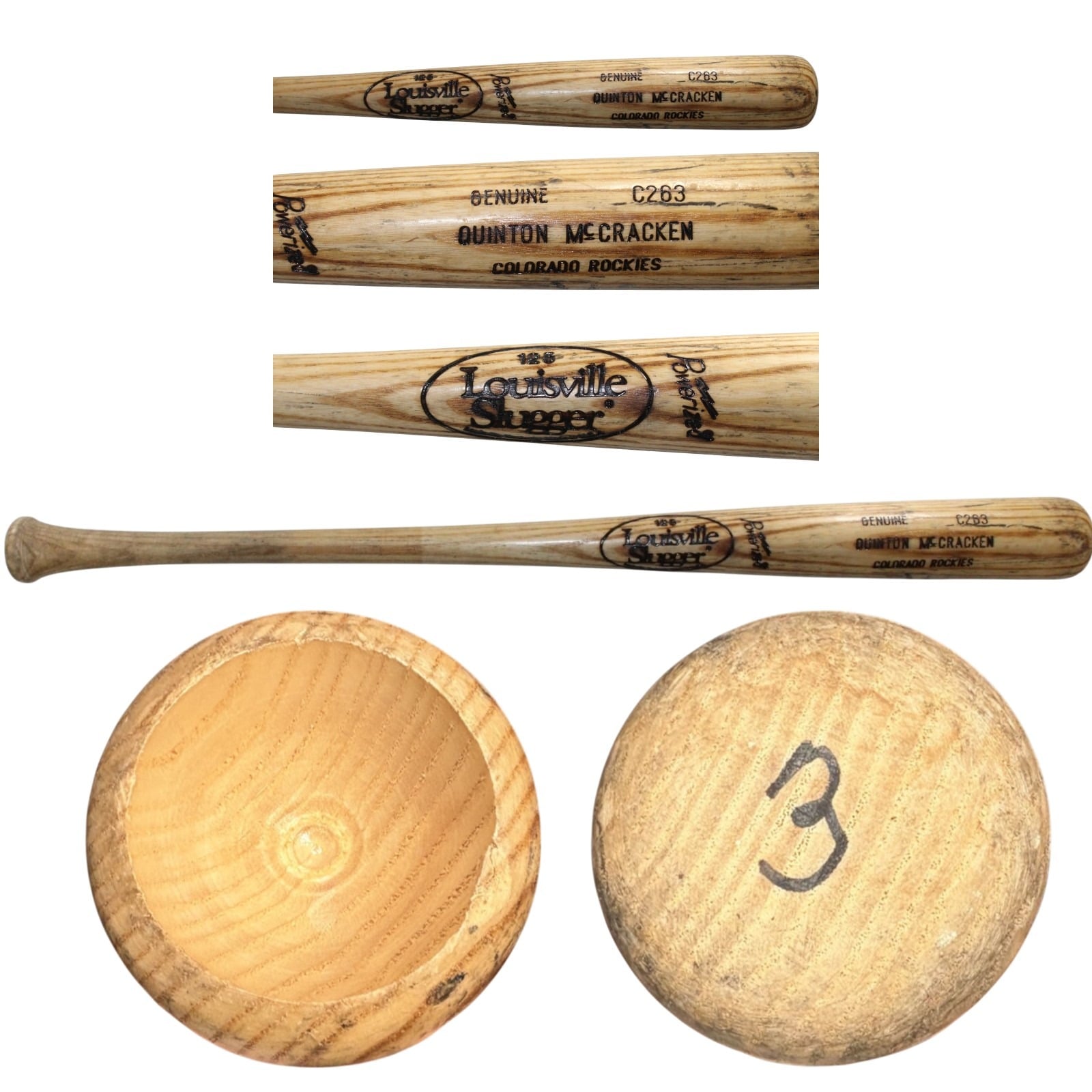Quinton McCracken Colorado Rockies Game Used LS C263 Model Baseball Bat 57253