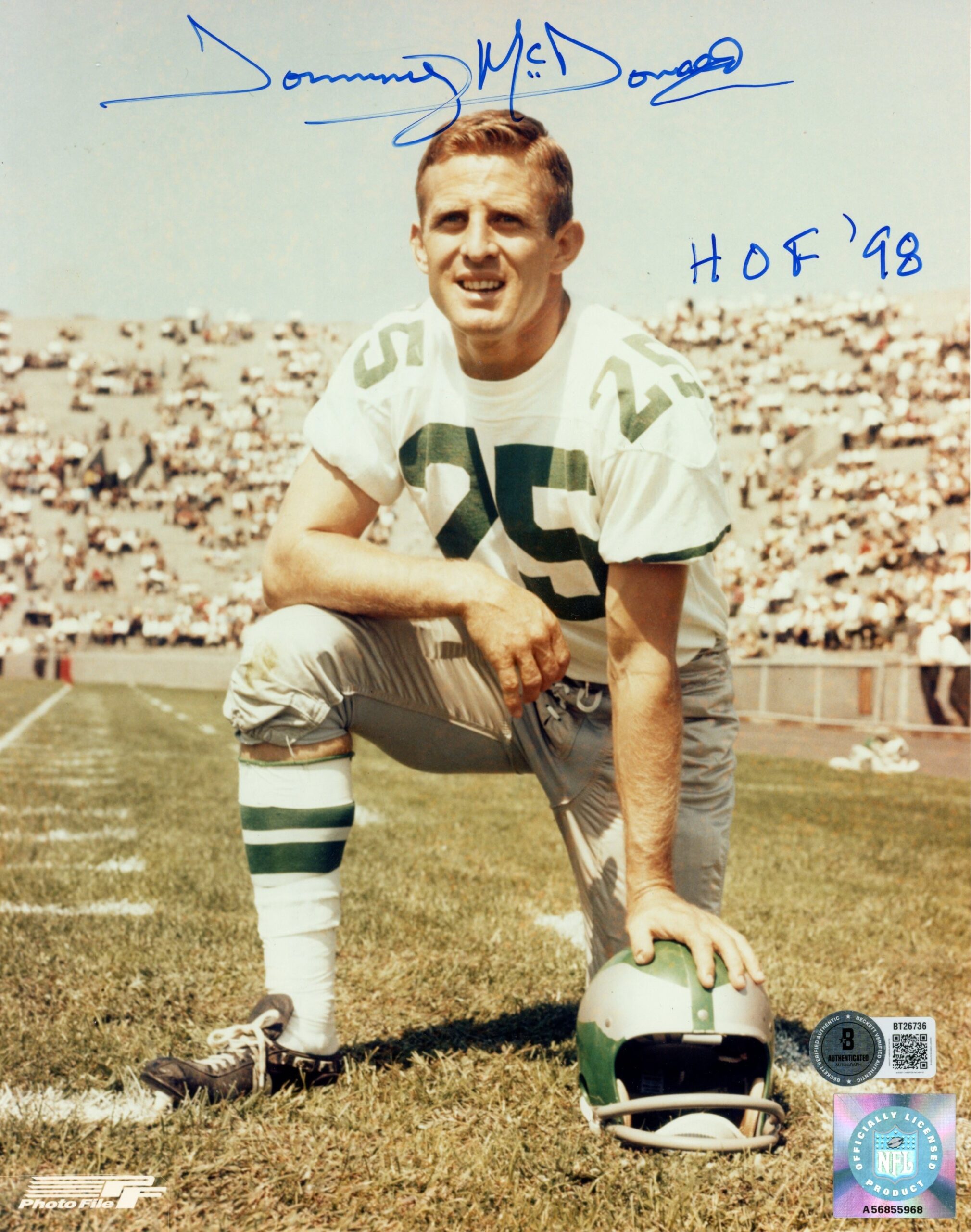 Tommy McDonald Autographed Philadelphia Eagles 8x10 Photo HOF Beckett 56654