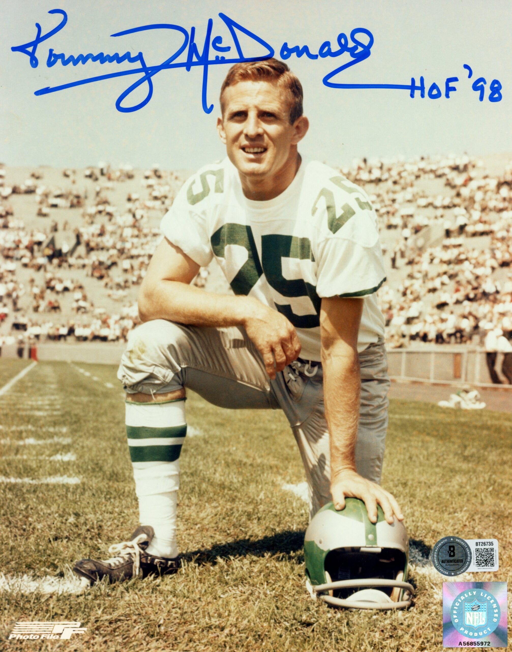 Tommy McDonald Autographed Philadelphia Eagles 8x10 Photo HOF Beckett 56656 1 Tommy McDonald Autographed Philadelphia Eagles 8x10 Photo HOF Beckett 56656