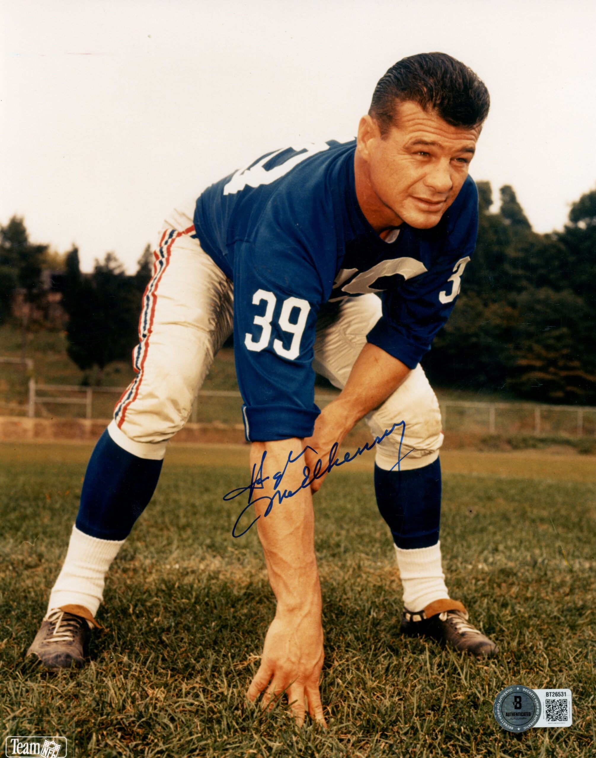 Hugh McElhenny Autographed New York Giants 8x10 Photo Beckett 56784