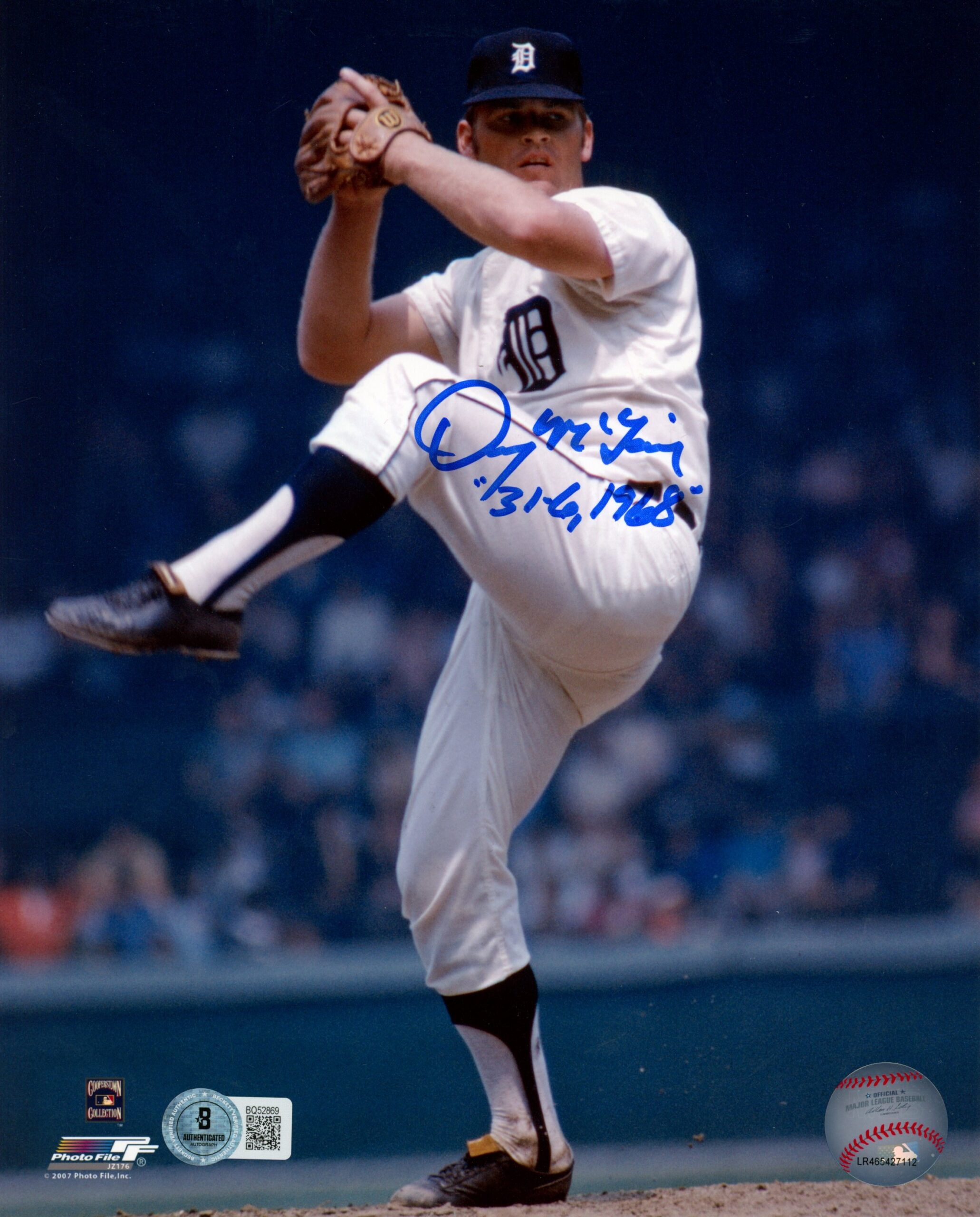 Denny McLain Autographed/Signed Detroit Tigers 8x10 Photo 31-6 Beckett 57412