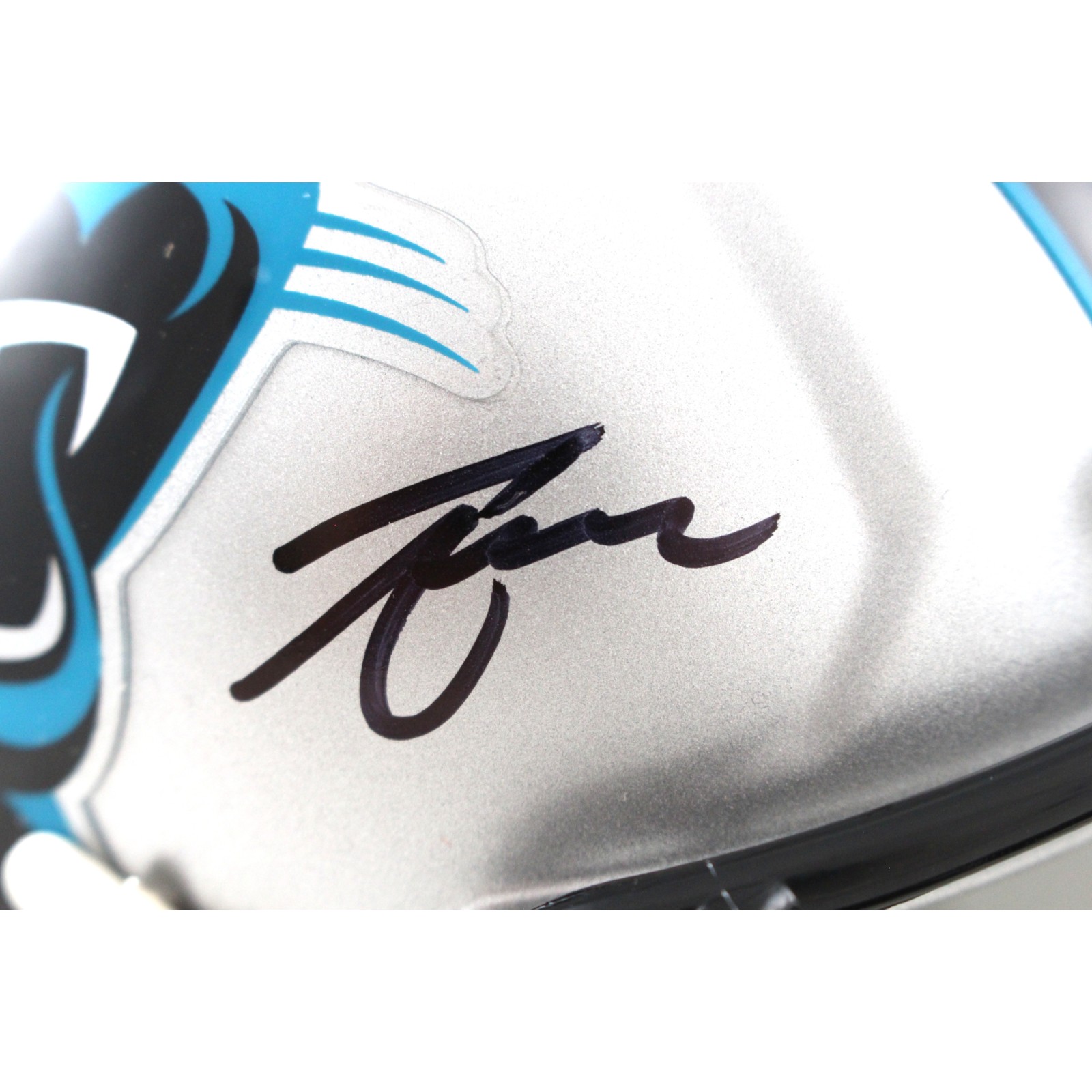 Tetairoa McMillan Autographed/Signed Carolina Panthers Mini Helmet Beckett 59174 2 Tetairoa McMillan Autographed/Signed Carolina Panthers Mini Helmet Beckett 59174