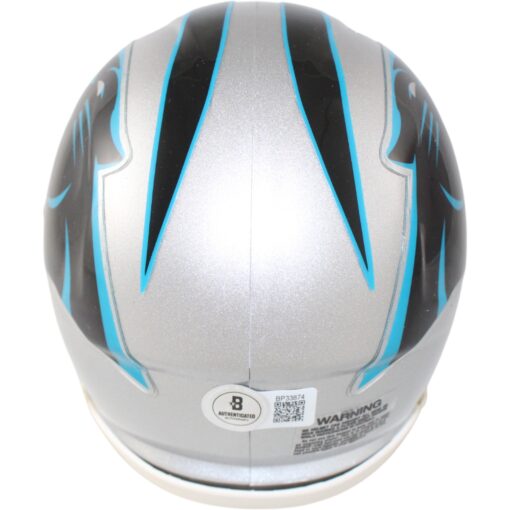 Tetairoa McMillan Autographed/Signed Carolina Panthers Mini Helmet Beckett 59174