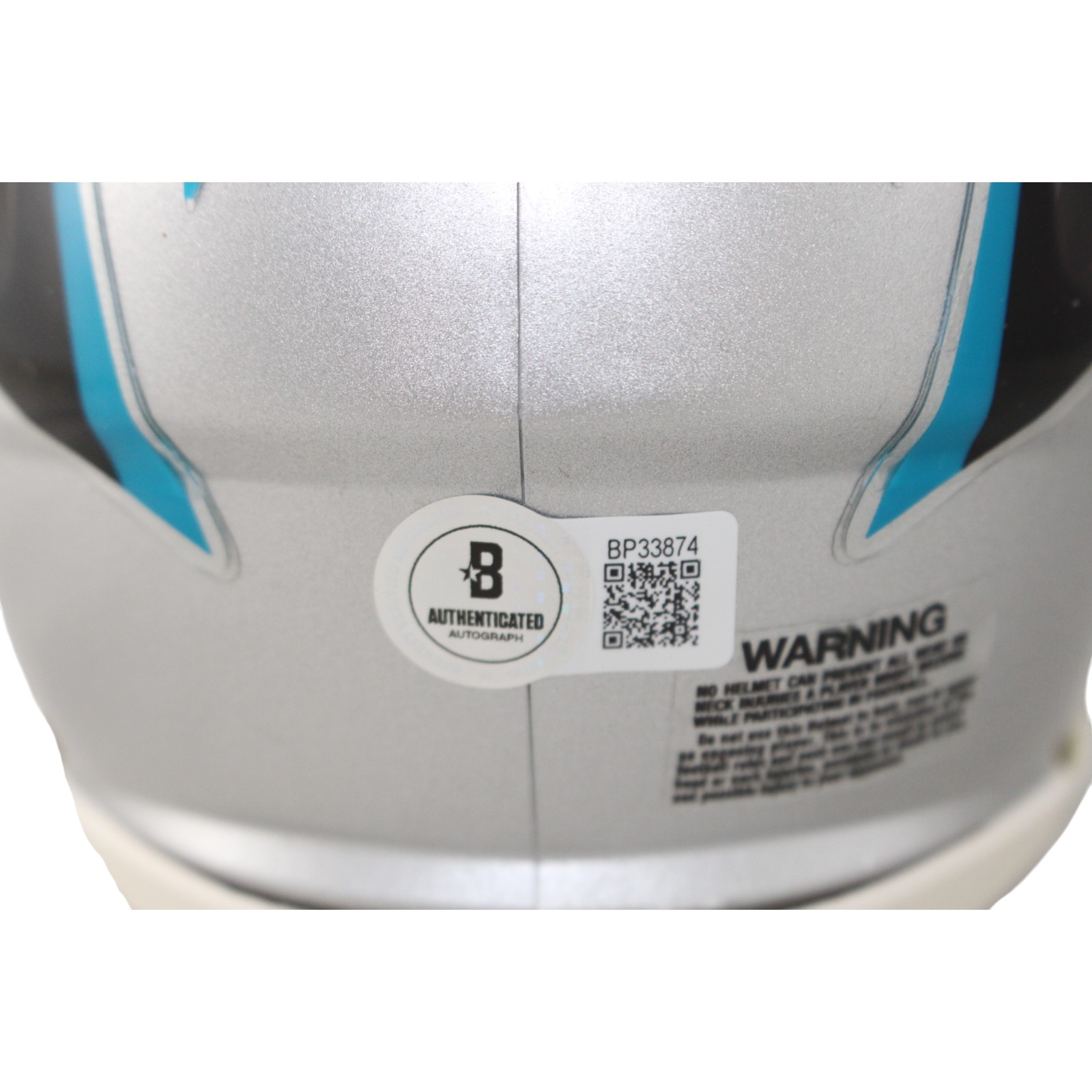 Tetairoa McMillan Autographed/Signed Carolina Panthers Mini Helmet Beckett 59174 4 Tetairoa McMillan Autographed/Signed Carolina Panthers Mini Helmet Beckett 59174