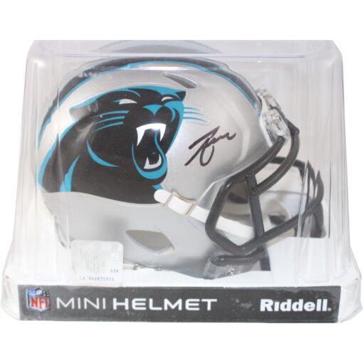 Tetairoa McMillan Autographed/Signed Carolina Panthers Mini Helmet Beckett 59174