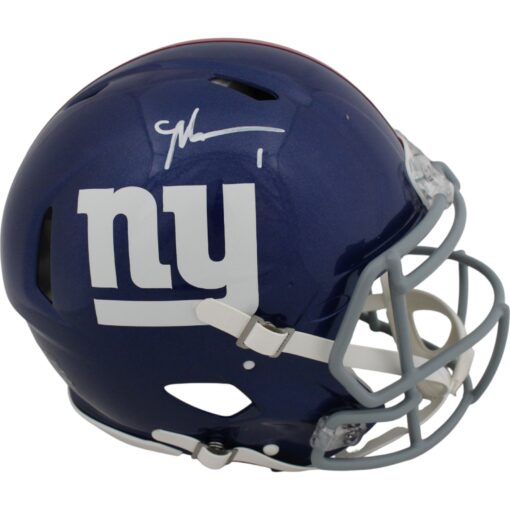 Malik Nabers Autographed/Signed New York Giants Authentic Helmet FAN 49135