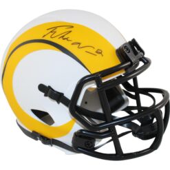 Puka Nacua Autographed/Signed Los Angeles Rams Mini Helmet Lunar Fanatics 51039
