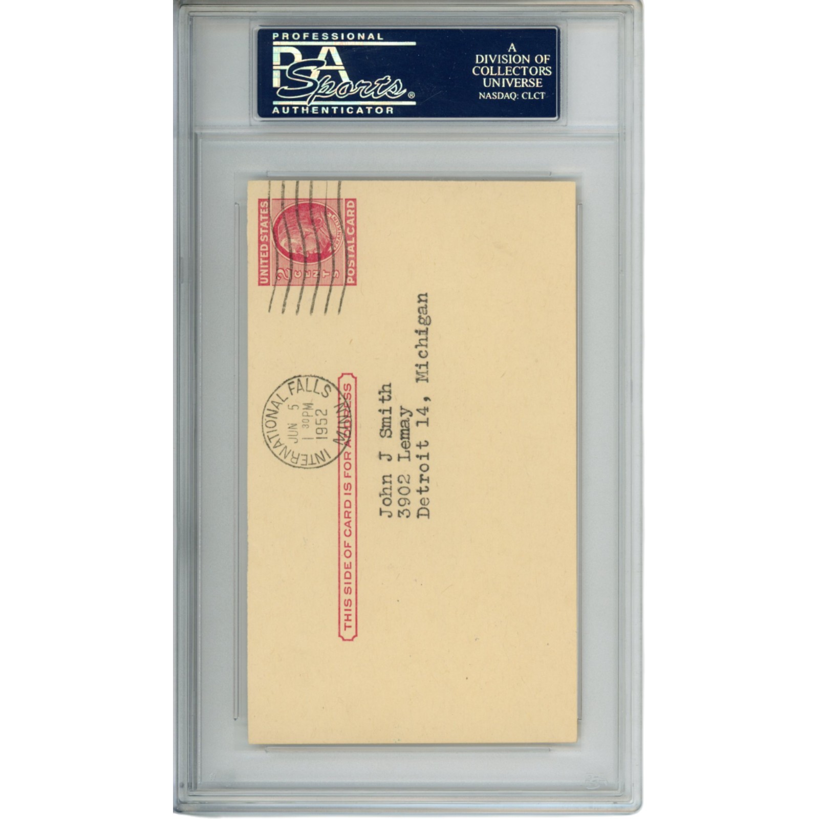 Bronko Nagurski Autographed Chicago Bears Postcard Best Wishes PSA Slabbed 54795